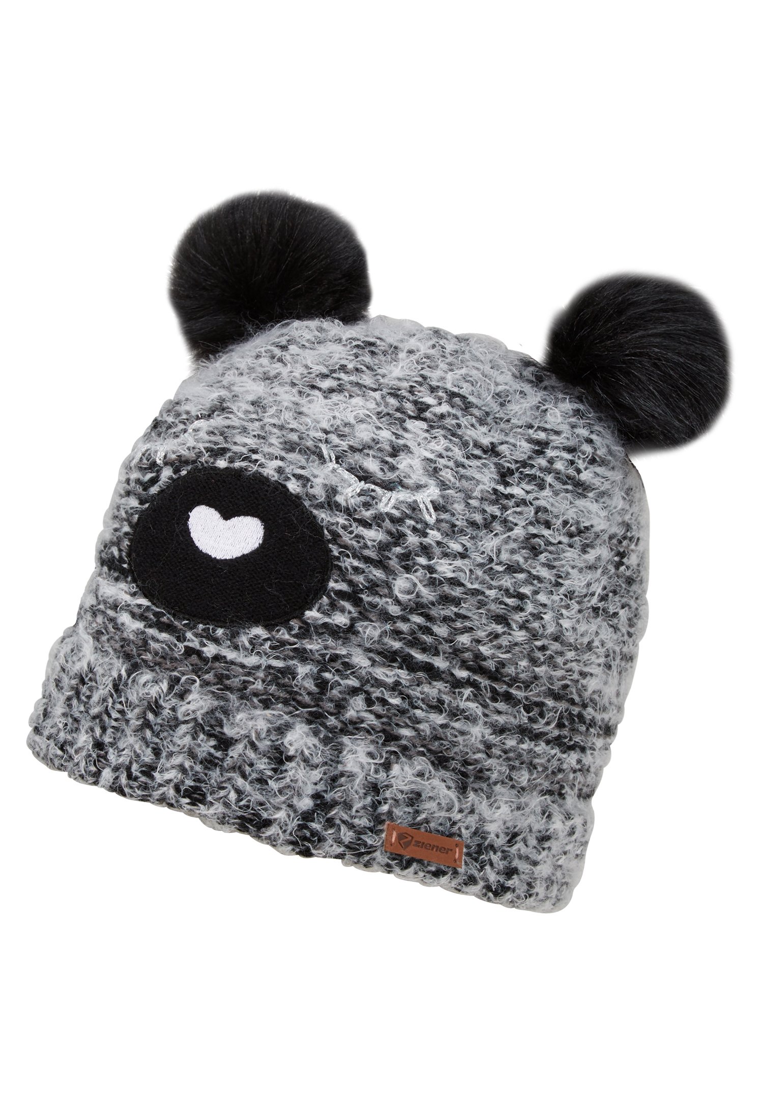 black gestrickt S Ziener Kinder ISHI JUNIOR hat Bommel-Mütze//warm